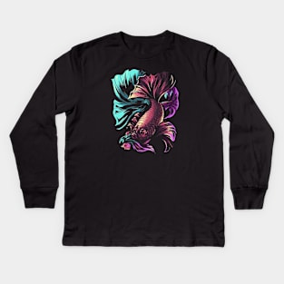 Betta Fish Kids Long Sleeve T-Shirt